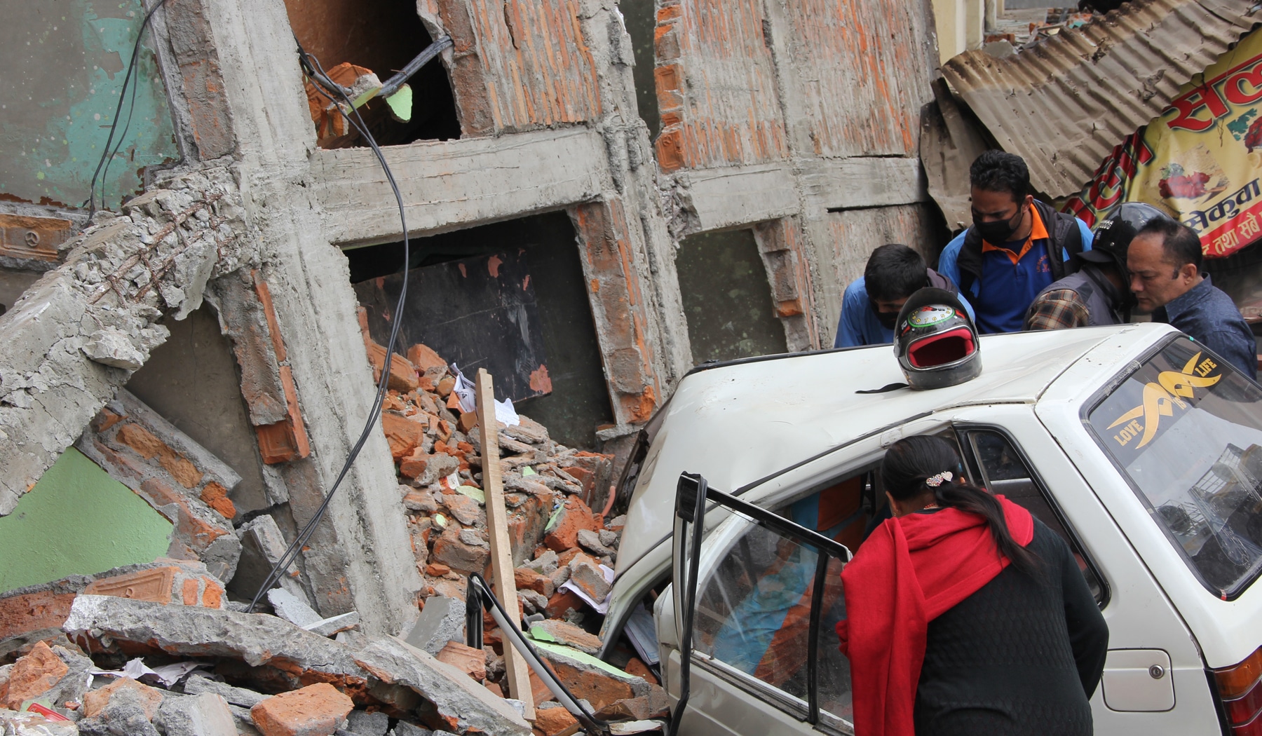 Damage caused by earthquake in Nepal
